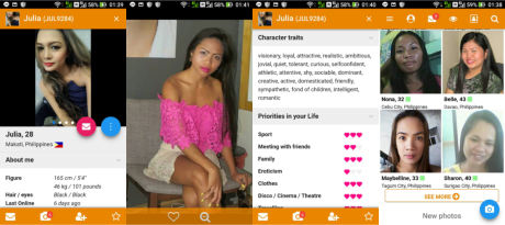 FilipinoKisses member dashboard showing active matches, new photos, and messaging center
