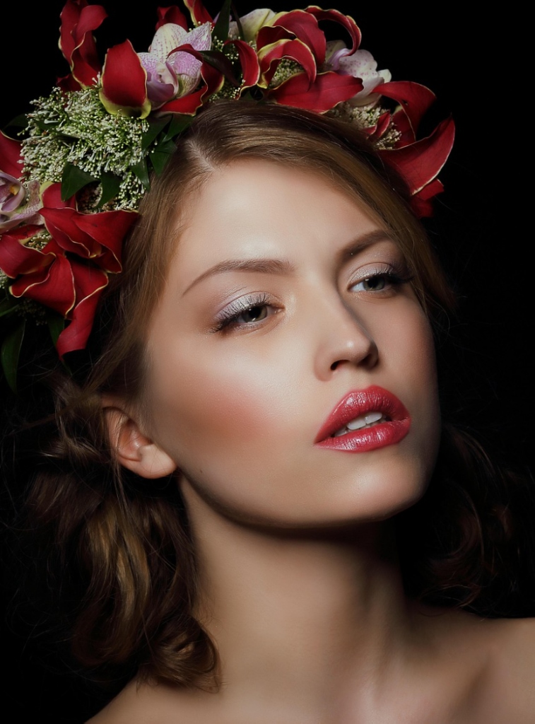 Breathtaking Serbian beauty portrait with floral crown reflecting traditional Slavic feminine allure